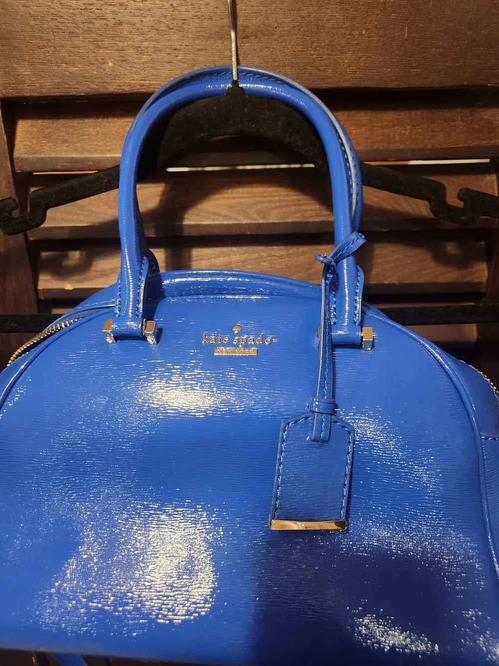 Kate Spade Blue Dome Satchel with Crossbody Strap